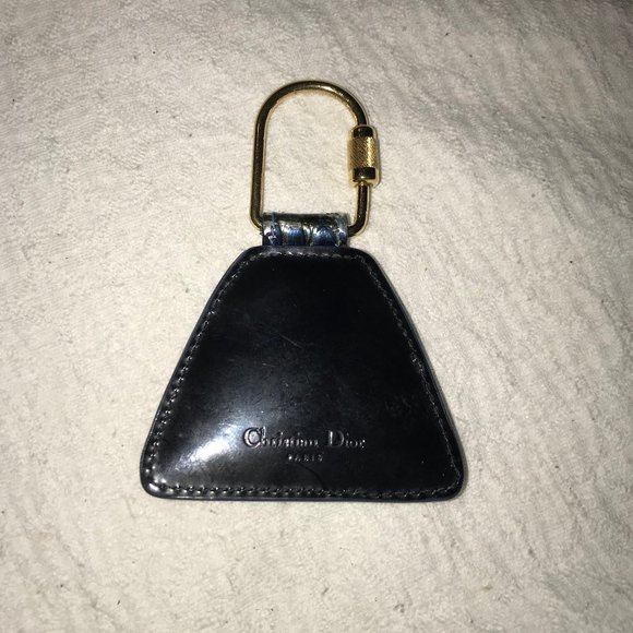 Christian Dior Croc Embossed Keychain / Key Ring - Navy Blue & Iridescent Colors - Picture 11 of 13